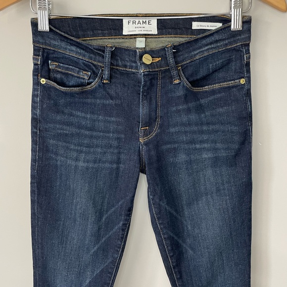 Frame denim Le Skinny de Jeanne dark wash jeans - Picture 2 of 12
